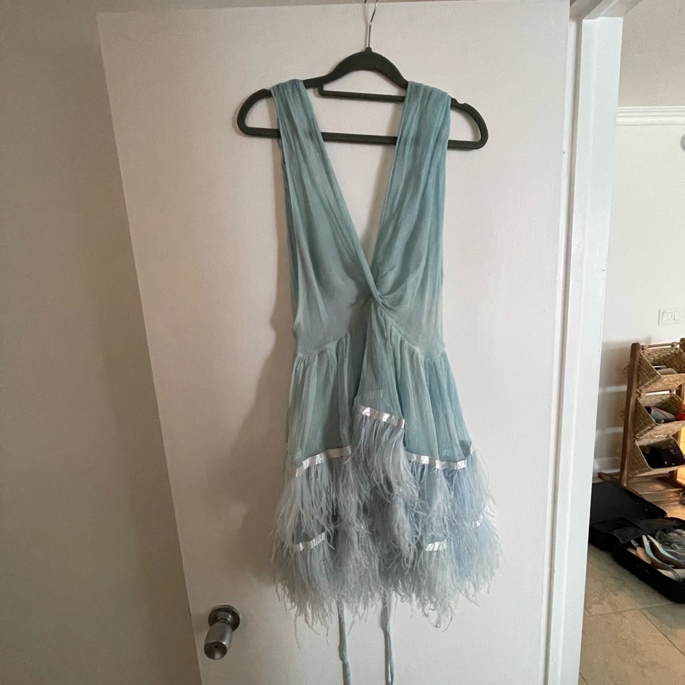 Dana Foley NYC Ostrich Feather Dress - Picture 3 of 7